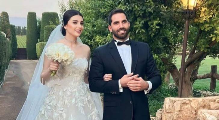 صورة من حفل زفاف ماريتا الحلاني وكميل أبي خليل
