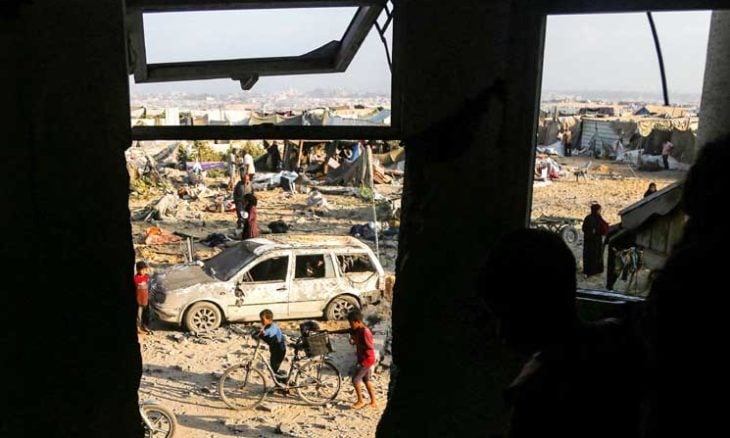 موقع غارة جوية إسرائيلية في الحي الياباني غرب خان يونس