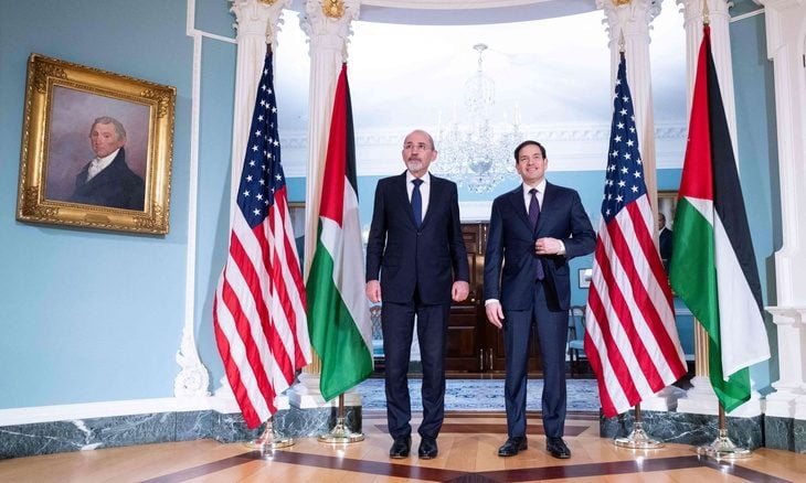 وزيرا خارجية الولايات المتحدة والأردن ماركو روبيو وأيمن الصفدي